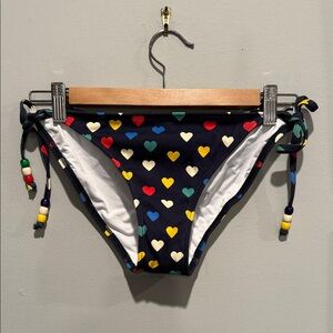 Shoshanna Swimwear Women's Clean Triangle Swim Bikini Bottom Colorful Hearts, M